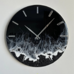 Black Sea Resin Clock – Unique Handcrafted Home Décor, Personalized Wedding or Housewarming Gift