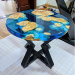 Live Edge Coffee Wood & Epoxy Table – Elegant Custom Art Piece for Your Home