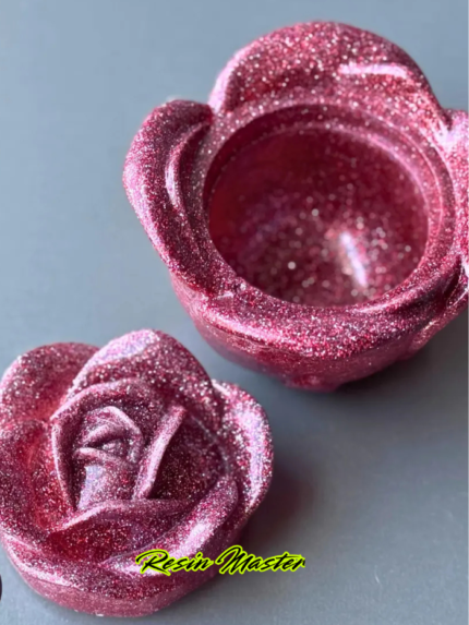 Handcrafted Resin Rose Trinket Box – Elegant Jewelry Holder & Keepsake Gift for Her