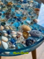 Custom Epoxy Resin Tabletop – 50 cm Diameter – Personalize with Candies, Wine Corks, Bottles, LEGOs, Kinder Toys, Beer Cups & More – Preserve Your Memories!