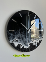 Black Sea Resin Clock – Unique Handcrafted Home Décor, Personalized Wedding or Housewarming Gift - Image 3