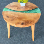 Handcrafted Epoxy Resin River Coffee Table – 20" Round Walnut Live Edge with Customizable Colors