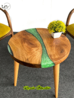 Handcrafted Epoxy Resin River Coffee Table – 20" Round Walnut Live Edge with Customizable Colors - Image 2
