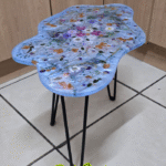 Custom Resin Table with Real Flowers – 60x37cm | Home Decor Resinmaster