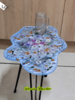 Custom Resin Table with Real Flowers – 60x37cm | Home Decor Resinmaster - Image 2
