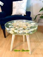 Custom Wedding Flower Resin Side Table – Preserved Bouquet in Elegant Round Design (60cm) - Image 4