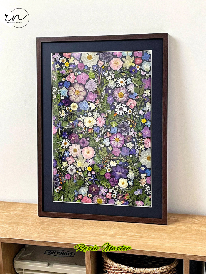Flower Wall Art – Real Dried Botanical Frame, Floral Home Décor resinmaster.net Handmade Pressed Flower Wall Art – Real Dried Botanical Frame - Image 1