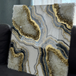 Handmade Geode Resin Wall Art – Crystal Epoxy Painting (24.5")