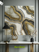 Handmade Geode Resin Wall Art – Crystal Epoxy Painting (24.5)
