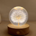 Real Dried Dandelion Night Light | Preserved Flower Resin Lamp | Handmade Floral Bedside Lamp | Unique Personalized Gift