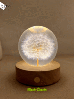 Real Dried Dandelion Night Light | Preserved Flower Resin Lamp | Handmade Floral Bedside Lamp | Unique Personalized Gift