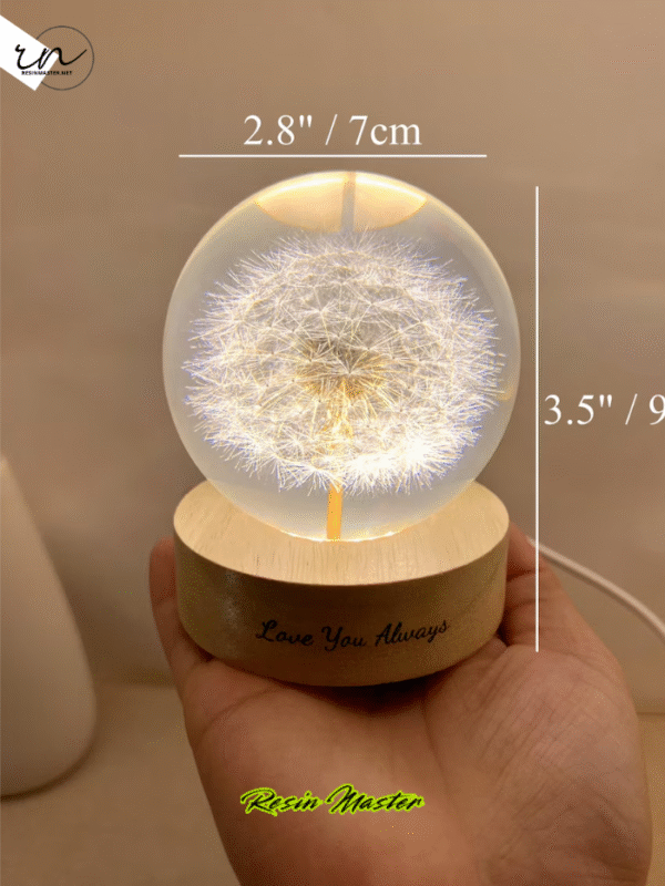 Real Dried Dandelion Night Light Preserved Flower Resin Lamp Handmade Floral Bedside Lamp Unique Personalized Gift